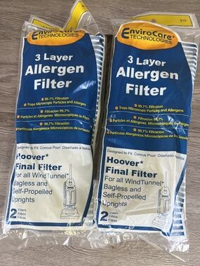 Replacement Part For Hoover Allergen Final Filter Envirocare 40110004 -4 Filters